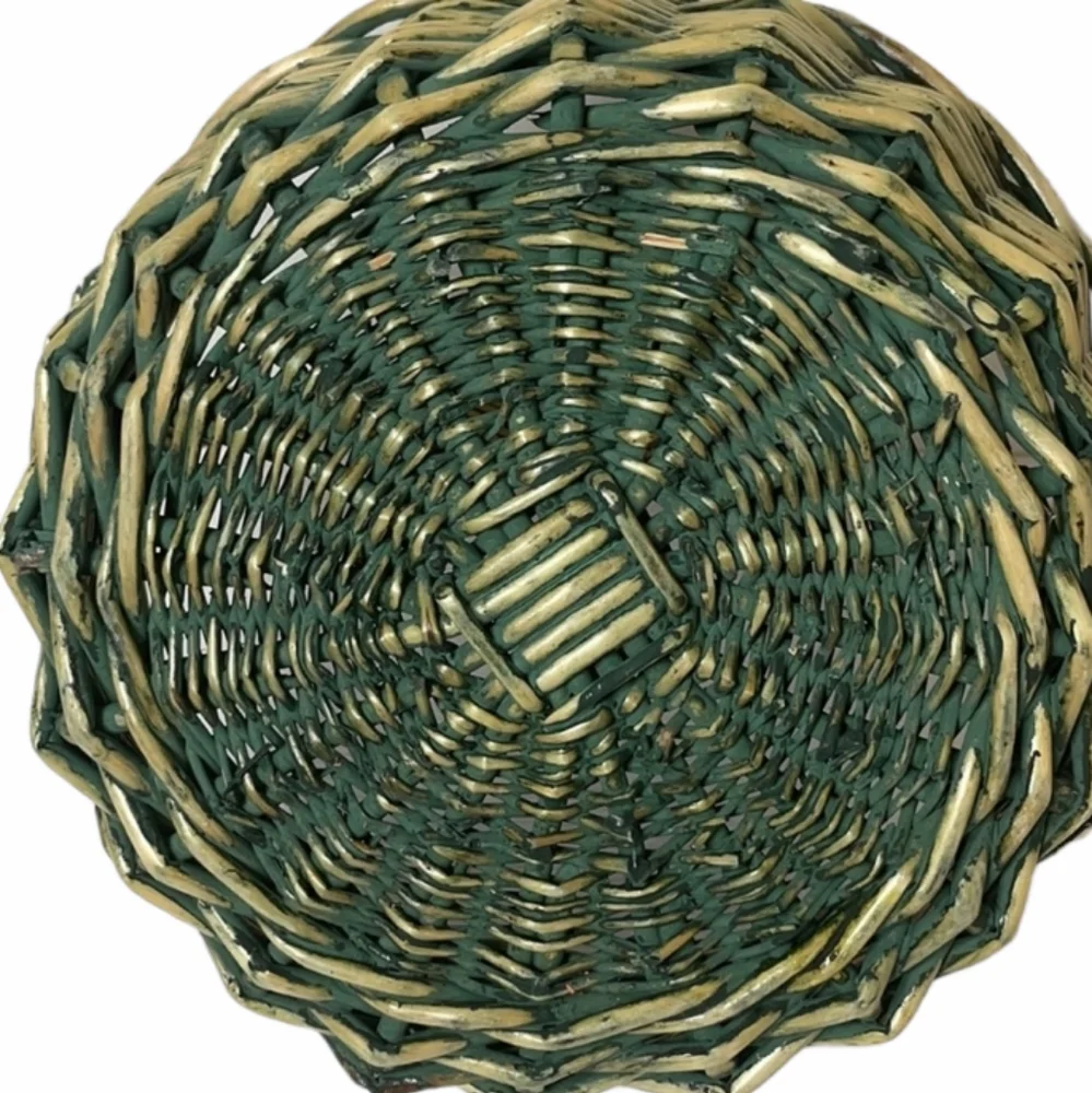 Handwoven Basket Artisan Luxury Large Round Heavy Sturdy Storage Fireside Picnic